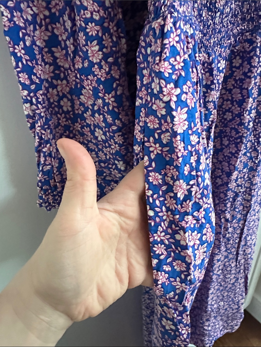 J. Crew Purple Maxi Dress with Pink Floral Print - Picture 3 of 5